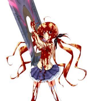 1girl antenna_hair arms_up black_bow blazer blonde_hair blood blood_in_hair blood_on_clothes blood_on_face blood_on_hands blood_on_leg blood_splatter bow bowtie breasts brown_eyes brown_jacket chaos;head collared_shirt crying crying_with_eyes_open d-sword dress_shirt frown game_cg glowing glowing_sword glowing_weapon hair_bow hands_up holding holding_sword holding_weapon huge_weapon imminent_attack jacket looking_at_viewer matsuo_yukihiro miniskirt narrowed_eyes non-web_source official_art orihara_kozue petticoat plaid_bow plaid_bowtie plaid_clothes plaid_skirt purple_bow purple_bowtie school_uniform science_adventure shirt skirt small_breasts solo sprite streaming_tears suimei_academy_school_uniform sword tears thighhighs transparent_background twintails weapon white_shirt white_thighhighs winter_uniform zettai_ryouiki