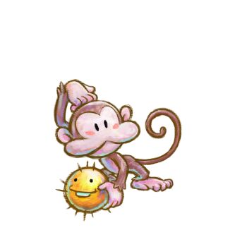 blush_stickers harada_masamichi highres mario_(series) monkey nintendo no_humans official_art simple_background solo tail third-party_source transparent_background ukiki yoshi's_new_island