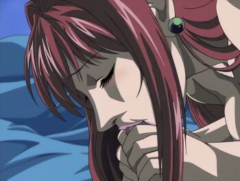 00s 2002 age_difference animated animated_gif bible_black bible_black_night_of_the_walpulgiss breasts closed_eyes fellatio fingernails large_breasts large_penis lipstick long_hair makeup mature_female minase_taki older_female_and_younger_male oral penis penis_grab purple_eyes red_hair saliva saliva_trail tagme takashiro_hiroko teacher_and_student veins veiny_penis