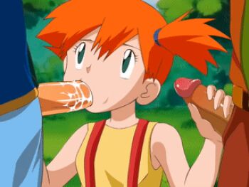 animated animated_gif artist_request fellatio misty_(pokemon) oral orange_hair saliva source_request tagme