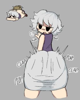 .flow 2girls arm_up ass ass_clapping ass_ripple ass_shake blonde_hair blush bottomless brown_shoes cropped_legs face_in_ass grabbing_another&#039;s_ass grey_background grey_skirt groping half-closed_eyes heart huge_ass jiggle lying multiple_girls on_stomach open_mouth puff_of_air purple_sweater sabitsuki shoes skirt sleeveless sleeveless_turtleneck solo_focus sound_effects standing sweatdrop sweater tacoman tight_clothes tight_skirt turtleneck twerking urotsuki white_hair yume_2kki