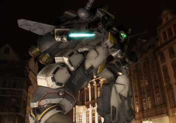 city knife macross macross_frontier mecha night ozma_lee realistic robographer robot s.m.s. vf-25