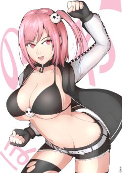 Rule 34 | 1girl, breasts, cleavage, dead or alive, highres, honoka (doa), large breasts, pink hair, smile, solo, team ninja, underboob