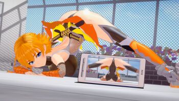 1girl 3d action_taimanin arm_rest artist_request ass blue_eyes blue_sky boots breasts cellphone earrings flexible full_body highleg highleg_leotard highres huge_ass igawa_sakura jack-o&#039;_challenge jewelry large_breasts leotard looking_at_viewer meme miniskirt multiple_views phone recording revealing_clothes shiny_clothes shiny_skin skindentation skirt sky smile spread_legs taimanin_(series) taimanin_asagi taimanin_rpgx taimanin_suit thigh_boots thong_leotard wide_hips wide_spread_legs