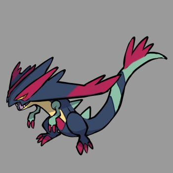 absurdres adoptable animal_focus colored_sclera commentary dragapult dragon english_commentary fakemon fangs full_body gen_8_pokemon grey_background highres nintendo no_humans open_mouth orange_eyes original pokemon pokemon_(creature) pokemon_focus rgreywind simple_background solo yellow_sclera