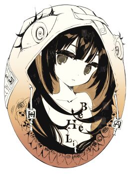 1girl behelit berserk commentary_request expressionless flat_chest highres looking_at_viewer monochrome nude original sepia solo sumi_keiichi teeth transparent_background