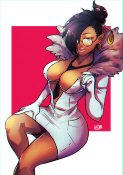 absurdres dark_skin glasses highres looking_at_viewer necktie pointy_ears sprocket_(viewtiful_joe) viewtiful_joe