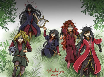 Rule 34 | 2019, 5boys, anger vein, angry, animal, artist name, baby animal, belt, black hair, blonde hair, blue eyes, boots, caranthir, carrying, carrying under arm, celegorm, closed eyes, closed mouth, curufin, dated, dog, elf, frown, gloves, grass, hidden eyes, holding, holding instrument, holding lyre, huan (silmarillion), instrument, looking at another, looking at viewer, lyre, maedhros, maglor, male focus, multiple boys, open mouth, outdoors, pointy ears, prince, puppy, red hair, robe, running, scared, sleeves rolled up, sweat, sweatdrop, the silmarillion, tolkien's legendarium, wavy hair, windrelyn