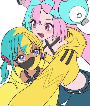 2girls canari_(pokemon) canari_(pokemon)_(cosplay) dark-skinned_female dark_skin highres iono_(pokemon) multiple_girls nintendo odorukaminoke pokemon pokemon_legends:_z-a pokemon_sv unfinished