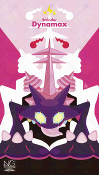 character_name cloud dynamax gen_8_pokemon gigantamax gigantamax_toxtricity glowing glowing_eyes highres lightning_bolt_symbol meme_(sleepsheep) nintendo pokemon pokemon_(creature) pokemon_focus red_clouds solo tongue tongue_out toxtricity