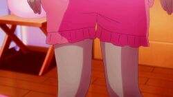 1girl a-1_pictures animated ass bedroom bent_over bikini blue_eyes blush book bookshelf bow breasts changing_clothes closed_mouth door downblouse dressing eromanga_sensei grey_hair hair_bow hand_on_own_ass highres interior izumi_sagiri long_hair looking_at_mirror looking_at_viewer mirror open_mouth pajamas pajamas_pull panties pink_pajamas pink_panties small_breasts solo swimsuit tagme underwear undressing video white_hair