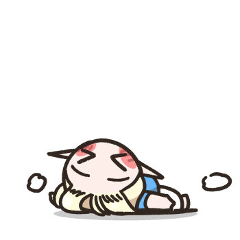 >_< 1girl alternate_costume blonde_hair blush_stickers cerestia_of_life chibi chibi_only clooliss commentary_request elf highres korean_commentary last_origin long_hair lying on_back pointy_ears shirt simple_background skirt solo very_long_hair white_background