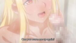 1boy 1girl against_wall animated ass bath bathing bathroom bathtub between_breasts blonde_hair bouncing_breasts breasts censored completely_nude cum cum_on_ass cum_on_body doggystyle ejaculation fellatio hetero huge_breasts husband_and_wife indoors interior long_hair nipples nude oral pull_out pumping red_eyes rennyuu_order rubbing sasha_(rennyuu_order) sex sex_from_behind soap soap_bubbles sound subtitled tagme underwear vaginal video wet