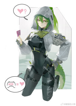 1girl arknights arknights:_endfield cao_xiaojv fluorite_(arknights) green_hair green_tail highres snake_girl tagme