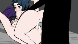 1boy 2girls akemi_ito animated anus blue_hair blush breasts censored cum cum_in_pussy echoes_of_the_town eyepatch ffm_threesome grabbing_another's_breast grey_eyes groping group_sex highres jiggle multiple_girls nanami_(echoes_of_the_town) nipples nude pixel_art purple_hair red_eyes sex sex_from_behind short_hair sweat threesome video