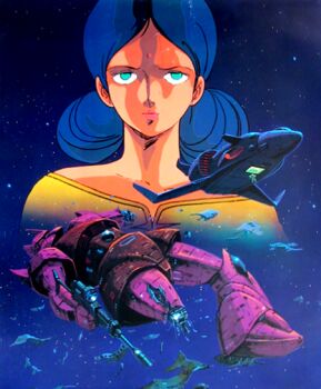 1980s_(style) 1girl after_battle aqua_eyes beam_rifle bindi canards dark_skin debris defeat dress electricity energy_gun gelgoog gelgoog_s_char_custom ghost gundam key_visual lalah_sune lips looking_at_viewer machinery mecha mobile_suit mobile_suit_gundam official_art oldschool promotional_art retro_artstyle robot scan serious severed_leg severed_limb space sparks spoilers traditional_media weapon wreckage yasuhiko_yoshikazu zanzibar_(space_shuttle) zeon zero_gravity