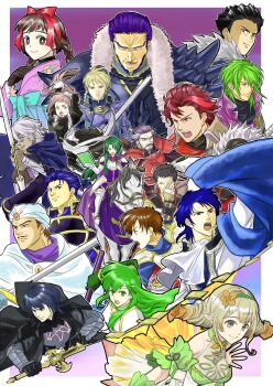 Rule 34 | 5girls, 6+boys, armor, ashnard (fire emblem), blue armor, blue cape, blue eyes, blue hair, blue hood, border, bow (weapon), breasts, butterfly wings, cape, cecilia (fire emblem), cleavage, clive (fire emblem), colored skin, darius (fire emblem), diamant (fire emblem), drawing bow, duessel (fire emblem), eyepatch, facial hair, fairy, fairy wings, feather trim, felicia (fire emblem), fire emblem, fire emblem: genealogy of the holy war, fire emblem: new mystery of the emblem, fire emblem: path of radiance, fire emblem: the binding blade, fire emblem: the blazing blade, fire emblem: the sacred stones, fire emblem: three houses, fire emblem awakening, fire emblem echoes: shadows of valentia, fire emblem engage, fire emblem fates, fire emblem heroes, fire emblem warriors, fur trim, green eyes, green hair, grey eyes, hardin (fire emblem), hector (fire emblem), highres, holding, holding bow (weapon), holding weapon, hood, hood down, horse, horseback riding, insect wings, jacket, king, large breasts, long hair, long sleeves, looking at viewer, maid, maid headdress, male byleth (fire emblem), medium breasts, multiple boys, multiple girls, mustache, niles (fire emblem), nintendo, open mouth, orange skin, owain (fire emblem), peony (fire emblem), pink hair, plant hair, prince, purple background, purple cape, purple facial hair, purple jacket, red armor, red hair, riding, short hair, sigurd (fire emblem), small breasts, stefan (fire emblem), turban, weapon, white border, wings, yomiko (61549392)