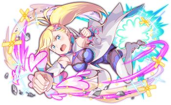 1girl anime_coloring aqua_eyes artist_request bare_shoulders black_collar blonde_hair blue_dress blue_sleeves blue_thighhighs boots breasts cleavage clenched_hands coat collar collared_coat crash_fever detached_sleeves dress full_body game_cg hair_ornament half_updo heart heart_hair_ornament heart_ornament high_collar high_ponytail huge_breasts incoming_attack incoming_punch jewelry lace lace-trimmed_collar lace-trimmed_dress lace-trimmed_sleeves lace-trimmed_thighhighs lace_trim layered_sleeves light_particles long_hair looking_at_viewer minerva_(re:zero) official_art official_style open_clothes open_coat open_mouth outline pantyhose ponytail punching re:zero_kara_hajimeru_isekai_seikatsu red_outline rock see-through_cleavage see-through_clothes short_dress simple_background sleeveless sleeveless_coat solo sparkle tachi-e tears teeth thigh_boots thighhighs third-party_source tongue transparent_background turtleneck two-sided_coat two-sided_collar two-sided_fabric two-sided_sleeves upper_teeth_only v-shaped_eyebrows white_boots white_coat white_sleeves