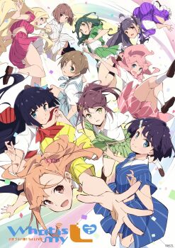 6+girls ahoge ass azabu_mai black_hair blonde_hair blue_dress blue_eyes blue_jacket blue_skirt blunt_bangs bow brown_hair brown_shoes chofu_noriko collared_shirt commentary_request dress dress_shirt everyone goto_akira green_eyes green_jacket green_skirt grey_jacket grey_skirt hair_bow hair_ornament hair_scrunchie hairclip harumiya_yukuri highres ikizulive!_love_live!_bluebird jacket kanazawa_miracle komagata_hanabi konohana_aurora loafers long_dress long_hair looking_at_viewer love_live! medium_hair miniskirt multiple_girls official_alternate_costume official_art one_side_up open_clothes open_jacket orange_eyes orange_hair pinafore_dress pink_hair pink_jacket pink_scrunchie pink_skirt pinstripe_dress pinstripe_jacket pinstripe_pattern pinstripe_skirt ponytail purple_dress purple_eyes purple_hair reaching reaching_towards_viewer red_dress sasaki_shion scrunchie shirt shoes short-sleeved_jacket short_hair short_sleeves sidelocks single-shoulder_dress skirt sleeveless sleeveless_dress socks star_(symbol) star_hair_ornament tabata_hisayuki takahashi_polka two_side_up what_is_my_life?_(love_live!) white_bow white_shirt white_socks yamada_midori yellow_eyes yellow_jacket yellow_skirt