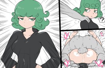 1boy 1girl artist_name enigi09 mating_press nipples nude one-punch_man sex tatsumaki white_background