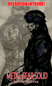 2boys bandana big_boss gun hiraemon metal_gear_(series) metal_gear_1 multiple_boys solid_snake tagme weapon