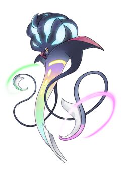 beak black_sclera colored_sclera commentary english_commentary full_body gen_6_pokemon highres light_trail malamar mark331 mega_malamar mega_pokemon narrowed_eyes nintendo no_humans open_mouth pokemon pokemon_(creature) pokemon_focus solo tentacles transparent_background yellow_eyes