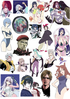 Rule 34 | 6+boys, 6+girls, absurdres, amate yuzuriha, ayanami rei, beret, bikini, blonde hair, blue hair, bocchi the rock!, breasts, character request, cleavage, commentary request, copyright request, darkstalkers, fate/grand order, fate (series), gen 1 pokemon, green bikini, green hair, guilty gear, guilty gear x, guilty gear xx, guitar, gundam, gundam gquuuuuux, hat, hatsune miku, highres, holding, holding guitar, holding instrument, holding phone, instrument, jean pierre polnareff, jojo no kimyou na bouken, kiki (majo no takkyuubin), king halo (umamusume), kuradoberi jam, large breasts, leon s. kennedy, looking at viewer, majo no takkyuubin, mega starmie, minamoto no raikou (fate), morrigan aensland, multiple boys, multiple girls, neon genesis evangelion, nintendo, nobita (makoto7060355), nyaan (gundam gquuuuuux), one-piece swimsuit, phone, pokemon, pokemon (creature), pokemon legends: z-a, purple hair, red hat, resident evil, revolver ocelot, smile, stardust crusaders, starmie, swimsuit, the king of fighters, twintails, umamusume, vocaloid, yagami iori, yamada ryo