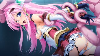 1boy 1girl :o aikawa_haruno anus ass bent_over black_gloves blue_eyes blush breasts censored clothing_aside crack detached_sleeves earrings elbow_gloves exs-tia_ignis game_cg ganusgil gloves hair_intakes hair_ornament hetero holding_another&#039;s_wrist imminent_penetration imminent_rape imminent_vaginal jewelry kamitsurugi_ouka kouyoku_senki_exs-tia_concert large_variant_set leotard long_hair looking_back magical_girl medium_breasts miniskirt monster mosaic_censoring nipples non-web_source official_art open_mouth panties pantyhose penis pink_hair pussy rape red_skirt restrained shiny_skin skirt solo_focus tentacles torn_clothes torn_leotard torn_panties torn_pantyhose underwear variant_set