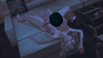 1boy 1girl 3d age_difference aged_down animated animated_gif ass barefoot between_breasts black_hair blonde_hair boy_on_top breasts completely_nude couch feet grabbing_another's_breast groping hair_bun harada4780 head_between_breasts height_difference ichijou_haruhiko implied_cum_in_pussy kawakami_mai koikatsu koikatsu_(medium) large_breasts lying missionary musaigen_no_phantom_world night nipples nude on_back onee-shota pillow rape rough_sex sex short_hair shota size_difference sleep_molestation sleeping spread_legs thick_thighs thighs unwanted_creampie vaginal