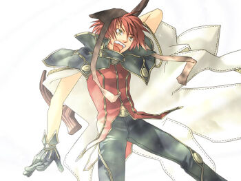 Rule 34 | 1boy, arm up, black capelet, black gloves, black pants, brown eyes, cape, capelet, commentary request, cowboy shot, dated commentary, gloves, holding, holding staff, looking afar, male focus, oomojiya, open mouth, pants, ragnarok online, red hair, red shirt, shirt, short hair, simple background, smile, solo, staff, white background, white cape, wizard (ragnarok online)