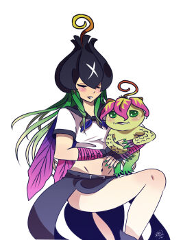 Rule 34 | bancholilimon, banchou, delinquent, digimon, digimon (creature), fairy, flower, highres, monster girl, nail polish, palmon, petals, plant girl