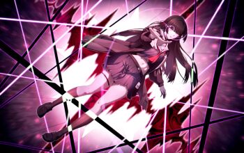 Rule 34 | 1girl, absurdres, black hair, black jacket, black shirt, black shoes, black skirt, black socks, chisa (wuthering waves), commentary request, hair ribbon, highres, jacket, korean commentary, long hair, long sleeves, looking at viewer, midriff, navel, neckerchief, outstretched arm, red eyes, red neckerchief, red ribbon, ribbon, sailor collar, shirt, shoes, skirt, socks, solo, soon (yjwx8242), thigh strap, thighs, white sailor collar, wuthering waves