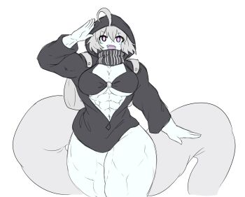 bikini black_bikini kantai_collection muscular muscular_female re-class_battleship sheepapp swimsuit tail