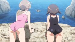 6+girls air_bubble animated asphyxiation ass bikini blonde_hair blue_eyes breasts brown_eyes brown_hair bubble butt_crack cleavage drowning erica_hartmann francesca_lucchini gertrud_barkhorn glasses green_eyes green_hair hair_ribbon highres long_hair lynette_bishop medium_breasts miyafuji_yoshika multiple_girls one-piece_swimsuit partially_submerged perrine_h._clostermann ribbon school_swimsuit short_hair small_breasts strike_witches submerged swimming swimsuit tagme underwater video world_witches_series yellow_eyes