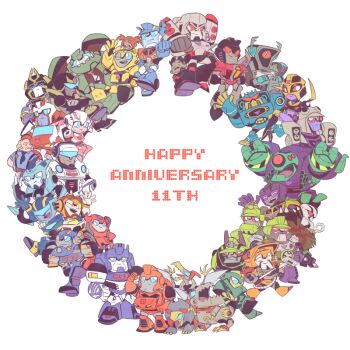 ^_^ anniversary arcee autobot black_hair blackarachnia blitzwing blurr_(transformers) bulkhead bumblebee character_request chibi clenched_hands cliffjumper closed_eyes dark-skinned_female dark-skinned_male dark_skin decepticon drift_(transformers) everyone grimlock isaac_sumdac jazz_(transformers) jetfire lockdown_(transformers) looking_up lugnut_(transformers) mecha megatron mijinkotail029 mixmaster one_eye_closed open_mouth optimus_prime optimus_prime_(animated) prowl_(transformers) ratchet_(transformers) red_hair robot sari_sumdac science_fiction scrapper_(transformers) shockwave_(transformers) slag_(transformers) smile soundwave_(transformers) starscream transformers transformers_animated twintails ultra_magnus white_background