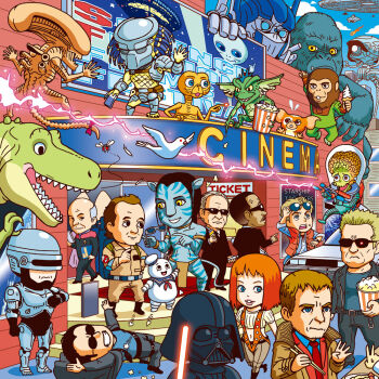 Rule 34 | 2001 a space odyssey, 20th century fox, 3d glasses, agent j (men in black), agent k, alien, alien (series), alien vs. predator, anger vein, angry, arnold schwarzenegger, autobot, avatar (2009 movie), back to the future, beam, belt, bird, black hair, blade runner (1982 movie), blade runner (series), blue skin, bodysuit, bug, building, car, chibi, chopsticks, cityscape, close encounters of the third kind, colored skin, coneheads, creature, darth vader, delorean, dotted line, dove, e.t., electricity, energy gun, energy sword, everyone, eyewear on head, fly, flying, flying saucer, food, formal clothes, ghostbusters, giant, gizmo, gizmo (gremlins), glasses, glowing, glowing eye, glowing sword, glowing weapon, gremlins (movie), grey eyes, helmet, ice cream, ice cream cone, independence day (1996 movie), insect, jake sully, james cameron's avatar, jean-luc picard, jurassic park, king kong, king kong (series), leeloo (the fifth element), lightsaber, logo, mars attacks!, martian (mars attacks!), marty mcfly, mask, mecha, men in black, michael j. fox, monolith (object), monster, motion lines, motor vehicle, movie theater, multiple boys, multiple girls, na'vi, neo (matrix), neo (the matrix), optimus prime, outdoors, paramount pictures, parody, peter venkman, planet of the apes, pointy ears, predator (1987), predator (series), raincoat, ray gun, red eyes, rick deckard, robocop, robocop (character), robot, shake-o, sharp teeth, short hair, silver hair, soft serve, spacecraft, spacesuit, stairs, star trek, star trek: the next generation, star wars, starfighter, starfleet uniform, starship troopers, stay puft, stripe (gremlins), suit, sunglasses, sword, t-800, teeth, terminator (series), terminator 2: judgment day, the fifth element, the matrix, the terminator, ticket, transformers, tripod (mecha), ufo, universal studios, very short hair, walker (robot), war of the worlds, warner bros., weapon, xenomorph, yellow eyes