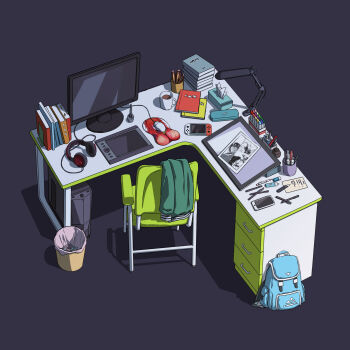 Rule 34 | backpack, bad id, bad pixiv id, bag, book, bookend, box, breast mousepad, cable, chair, coffee, coffee mug, commentary request, computer, computer mouse, cup, dark background, desk, desk lamp, drawing, drawing tablet, eraser, fish.boy, game console, glasses case, handheld game console, headphones, highres, indoors, inkwell, jacket, lamp, mecha pilot suit, monitor, mousepad (medium), mousepad (object), mug, night, no humans, notebook, office, original, paper, pen, phone, plugsuit (evangelion), red hair, room, simple background, souryuu asuka langley, stylus, tissue, tissue box, trash can, wacom