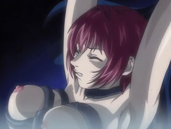 00s 1girl 2002 animated animated_gif bible_black bible_black_gaiden blush breasts closed_eyes demon demon_boy groping groping_breast implied_rape implied_sex large_breasts long_hair molestation nipples red_hair sweat tagme takashiro_hiroko tentacles