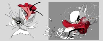 Rule 34 | 2girls, cloak, fighting, hollow knight, hollow knight: silksong, hornet (hollow knight), impaled, kiss, lace (hollow knight), multiple girls, needle, needle (hollow knight), red cloak, seumi, yuri