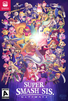 6+girls alex_(minecraft) amy_rose animal_crossing arm_cannon arm_up armor arms_(game) bandana bayonetta bayonetta_(series) birdo black_eyes black_hair blonde_hair blue_cape blue_dress blue_fur blue_hair blue_pants blue_shirt blue_skirt book bow brittany_(pikmin) broom brown_hair cape captain_syrup clenched_hands coat crossover crown dixie_kong donkey_kong_(series) dress earrings esrb fairy fairy_wings female_byleth_(fire_emblem) female_corrin_(fire_emblem) female_robin_(fire_emblem) fire fire_emblem fire_emblem:_three_houses fire_emblem_awakening fire_emblem_fates flower_earrings furry furry_female gen_1_pokemon gloves goggles goggles_on_headwear green_hair grin gun hair_over_one_eye hammer hat helmet high_heels highres holding holding_book holding_broom holding_gun holding_hammer holding_shield holding_sword holding_weapon ice_climber impa inkling_girl inkling_player_character isabelle_(animal_crossing) jewelry jigglypuff kid_icarus kirby_(series) koopa_clown_car krystal kumatora leaf_(pokemon) long_hair lucina_(fire_emblem) mario_(series) mega_man_(series) metroid min_min_(arms) minecraft miniskirt mona_(warioware) monkey mother_(series) mother_3 motorcycle_helmet ms._pac-man multiple_girls mythra_(xenoblade) nana_(ice_climber) nintendo open_mouth orange_dress orange_hair pac-man_(game) palutena pants paula_(mother_2) pauline_(mario) pikachu pikmin_(series) pink_dress pink_fur pink_hair poke_ball pokemon pokemon_(creature) ponytail power_armor power_suit_(metroid) princess_daisy princess_peach princess_zelda pyra_(xenoblade) red_bow red_footwear red_hair red_skirt ribbon_(kirby) roll_(mega_man) rosalina samus_aran sheik shield shirt short_hair signature single_thighhigh skirt smile sonic_(series) space_helmet splatoon_(series) star_fox super_smash_bros. sword the_legend_of_zelda the_legend_of_zelda:_a_link_between_worlds thebourgyman thighhighs tiny_kong toadette triforce twintails varia_suit villager_(animal_crossing) wario_land warioware weapon wendy_o._koopa white_cape white_coat white_gloves white_hair white_hat white_thighhighs wii_fit wii_fit_trainer wii_fit_trainer_(female) winged_pikmin wings xenoblade_chronicles_(series) yellow_fur yoga_pants