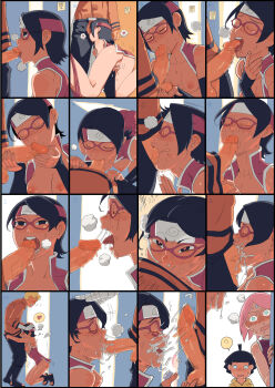 1boy 3girls ? absurdres ac120 after_fellatio age_difference alley bandaged_hand bandages bare_shoulders black_eyes black_footwear black_hair black_sleeves blonde_hair blue_eyes blush boruto:_naruto_next_generations bottomless breasts breasts_out caressing_testicles censored closed_eyes collared_dress compilation cum cum_in_mouth cum_in_nose cum_on_body dated deepthroat detached_sleeves dress drooling eyebrows_visible_through_headband facial fellatio female_masturbation forehead_jewel forehead_protector from_above from_below from_side glasses green_eyes hairband haruno_sakura headband heart heart-shaped_pupils highres hood hoodie kissing_penis konohagakure_symbol licking licking_penis masturbation mosaic_censoring mouth_drool multiple_girls naruto_(series) nipples no_panties open_clothes open_dress open_fly oral orange_shirt panties panties_around_leg panty_pull penis penis_on_tongue pink_hair pointless_censoring public_indecency pussy pussy_juice red-framed_eyewear red_dress red_hairband red_headband red_panties saliva saliva_trail sandals shirt sleeveless sleeveless_dress small_breasts spoken_heart spoken_question_mark spoken_symbol sweater symbol-shaped_pupils testicles uchiha_sarada underwear uzumaki_himawari uzumaki_naruto voyeurism white_trim yellow_hoodie yellow_sweater