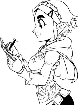 braid hair_ornament hairclip highres journal nintendo pen pointy_ears princess_zelda short_hair sketch teevo the_legend_of_zelda the_legend_of_zelda:_tears_of_the_kingdom writing