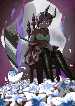 1girl bad_tag claws demi_(lunacid) demon_girl demon_horns demon_tail female_focus helmet horns lunacid red_eyes tagme tail video_game