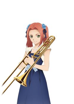 1girl artist_request eleanor_hume game_cg green_eyes hair_ornament hairpin holding holding_instrument instrument looking_at_viewer multiple_hairpins official_art pink_hair ribbon smile solo tales_of_(series) tales_of_asteria tales_of_berseria third-party_source transparent_background