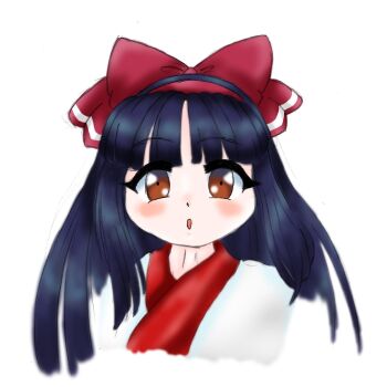1girl ainu_clothes blue_hair blush brown_eyes hair_ribbon highres long_hair looking_at_viewer nakoruru open_mouth ribbon samurai_spirits snk solo the_king_of_fighters