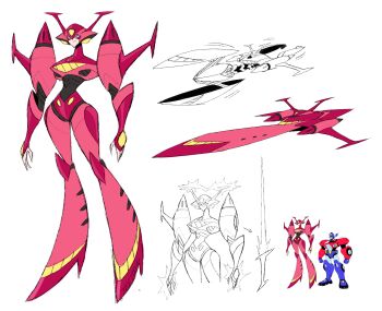 1boy 1girl 2025 absurdres alternate_form antennae armor artist_name autobot blue_armor blue_eyes blue_helmet commentary elita_one energy english_commentary forehead_jewel full_body height_difference helmet high_heels highres insignia jeetdoh mecha military_vehicle no_pupils optimus_prime pink_armor red_armor reference_sheet robot robot_girl ship simple_background smile spacecraft standing sword tall_female transformers transformers:_generation_1 transformers_animated warship watercraft weapon