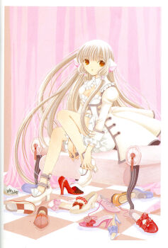 00s chii chobits clamp highres long_hair shoes solo tagme very_long_hair