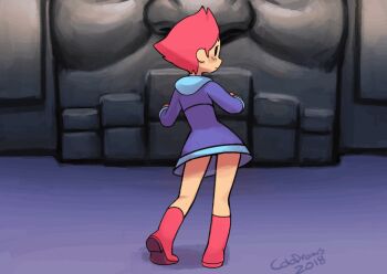 Rule 34 | animated, animated gif, artist name, boots, colo (nagrolaz), dress, kumatora, mother (series), mother 3, nintendo, pink hair, short hair