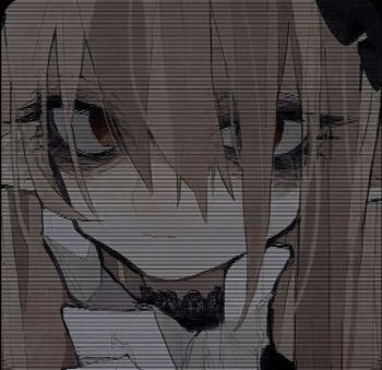 1girl artist_request character_request choker close-up closed_mouth commentary_request copyright_request hair_between_eyes long_hair looking_at_viewer non-web_source pointy_ears red_eyes simple_background solo source_request tagme