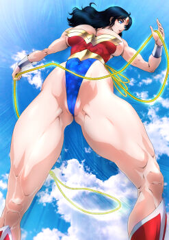 1girl absurdres breasts dc_comics highres large_breasts lasso lasso_of_truth long_hair solo wonder_woman wonder_woman_(series) yuri_ai